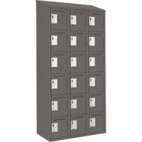 Clean Line Lockerette, 6 -tier, Bank of 3, 36" x 18" x 78", Steel, Charcoal, Rivet (Assembled) OSI Industrial Sales