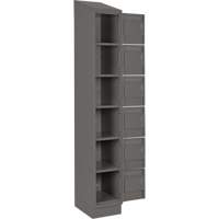Clean Line Lockerette, 6 -tier, Bank of 4, 48" x 18" x 82", Steel, Charcoal, Rivet (Assembled) OSI Industrial Sales