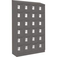 Clean Line Lockerette, 6 -tier, Bank of 4, 48" x 18" x 82", Steel, Charcoal, Rivet (Assembled) OSI Industrial Sales