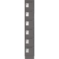 Clean Line Lockerette, 6 -tier, 12" x 18" x 76", Steel, Charcoal, Rivet (Assembled) OSI Industrial Sales