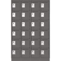 Clean Line Lockerette, 6 -tier, Bank of 4, 48" x 18" x 76", Steel, Charcoal, Rivet (Assembled) OSI Industrial Sales