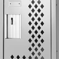 Clean Line Lockers, 12" x 15" x 72", Steel, Grey, Rivet (Assembled), Perforated OSI Industrial Sales