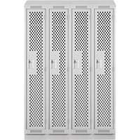Clean Line Lockers, Bank of 4, 48" x 12" x 82", Steel, Grey, Rivet (Assembled), Perforated OSI Industrial Sales