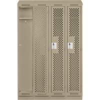 Clean Line Lockers, Bank of 4, 48" x 12" x 82", Steel, Grey, Rivet (Assembled), Perforated OSI Industrial Sales