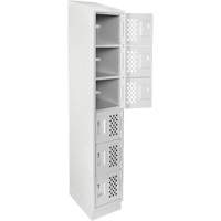 Assembled Lockerettes Clean Line Perforated Economy Lockers, 6 -tier, 18" x 72" x 12", Steel OSI Industrial Sales