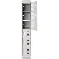 Assembled Lockerettes Clean Line Perforated Economy Lockers, 6 -tier, 18" x 72" x 12", Steel OSI Industrial Sales