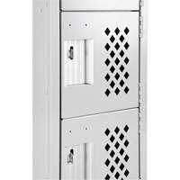 Assembled Clean Line Perforated Economy Lockers, 6 -tier, Bank of 4, 18" x 72" x 12", Steel OSI Industrial Sales