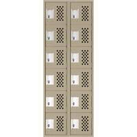 Assembled Lockerettes Clean Line Perforated Economy Lockers, 6 -tier, Bank of 2, 18" x 72" x 12", Steel OSI Industrial Sales