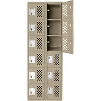 Assembled Lockerettes Clean Line Perforated Economy Lockers, 6 -tier, Bank of 2, 18" x 72" x 12", Steel OSI Industrial Sales