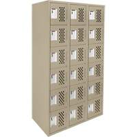 Assembled Lockerettes Clean Line Perforated Economy Lockers, 6 -tier, Bank of 3, 18" x 72" x 12", Steel OSI Industrial Sales