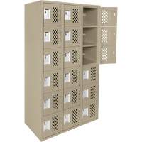 Assembled Lockerettes Clean Line Perforated Economy Lockers, 6 -tier, Bank of 3, 18" x 72" x 12", Steel OSI Industrial Sales