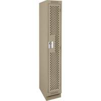 Clean Line Lockers, 12" x 15" x 76", Steel, Beige, Rivet (Assembled), Perforated OSI Industrial Sales