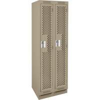 Clean Line Lockers, Bank of 2, 24" x 15" x 76", Steel, Beige, Rivet (Assembled), Perforated OSI Industrial Sales