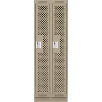 Clean Line Lockers, Bank of 2, 24" x 15" x 76", Steel, Beige, Rivet (Assembled), Perforated OSI Industrial Sales