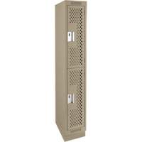 Clean Line Lockers, 2 -tier, 12" x 18" x 76", Steel, Beige, Rivet (Assembled), Perforated OSI Industrial Sales