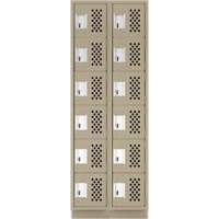 Assembled Lockerettes Clean Line Perforated Economy Lockers, 6 -tier, Bank of 2, 18" x 72" x 12", Steel OSI Industrial Sales