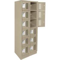 Assembled Lockerettes Clean Line Perforated Economy Lockers, 6 -tier, Bank of 2, 18" x 72" x 12", Steel OSI Industrial Sales