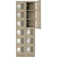 Assembled Lockerettes Clean Line Perforated Economy Lockers, 6 -tier, Bank of 2, 18" x 72" x 12", Steel OSI Industrial Sales