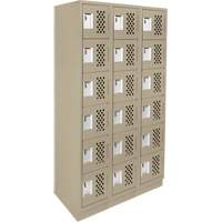 Assembled Lockerettes Clean Line Perforated Economy Lockers, 6 -tier, Bank of 3, 18" x 72" x 12", Steel OSI Industrial Sales