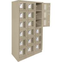 Assembled Lockerettes Clean Line Perforated Economy Lockers, 6 -tier, Bank of 3, 18" x 72" x 12", Steel OSI Industrial Sales