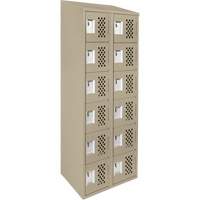 Assembled Lockerettes Clean Line Perforated Economy Lockers, 6 -tier, Bank of 2, 18" x 72" x 12", Steel OSI Industrial Sales