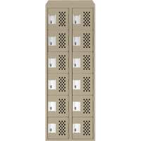 Assembled Lockerettes Clean Line Perforated Economy Lockers, 6 -tier, Bank of 2, 18" x 72" x 12", Steel OSI Industrial Sales