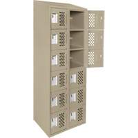 Assembled Lockerettes Clean Line Perforated Economy Lockers, 6 -tier, Bank of 2, 18" x 72" x 12", Steel OSI Industrial Sales
