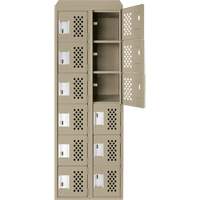 Assembled Lockerettes Clean Line Perforated Economy Lockers, 6 -tier, Bank of 2, 18" x 72" x 12", Steel OSI Industrial Sales