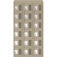Assembled Lockerettes Clean Line Perforated Economy Lockers, 6 -tier, Bank of 3, 18" x 72" x 12", Steel OSI Industrial Sales