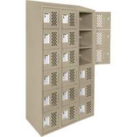Assembled Lockerettes Clean Line Perforated Economy Lockers, 6 -tier, Bank of 3, 18" x 72" x 12", Steel OSI Industrial Sales