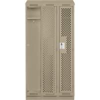 Clean Line Lockers, Bank of 3, 36" x 12" x 82", Steel, Beige, Rivet (Assembled), Perforated OSI Industrial Sales
