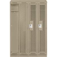 Clean Line Lockers, Bank of 4, 48" x 12" x 82", Steel, Beige, Rivet (Assembled), Perforated OSI Industrial Sales