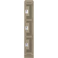 Clean Line Lockers, 3 -tier, 12" x 18" x 82", Steel, Beige, Rivet (Assembled), Perforated OSI Industrial Sales
