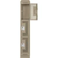 Clean Line Lockers, 3 -tier, 12" x 18" x 82", Steel, Beige, Rivet (Assembled), Perforated OSI Industrial Sales
