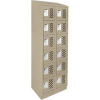 Assembled Lockerettes Clean Line Perforated Economy Lockers, 6 -tier, Bank of 2, 18" x 72" x 12", Steel OSI Industrial Sales