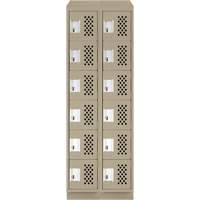 Assembled Lockerettes Clean Line Perforated Economy Lockers, 6 -tier, Bank of 2, 18" x 72" x 12", Steel OSI Industrial Sales