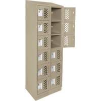 Assembled Lockerettes Clean Line Perforated Economy Lockers, 6 -tier, Bank of 2, 18" x 72" x 12", Steel OSI Industrial Sales