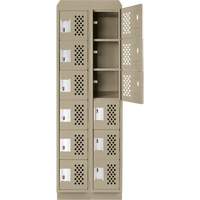 Assembled Lockerettes Clean Line Perforated Economy Lockers, 6 -tier, Bank of 2, 18" x 72" x 12", Steel OSI Industrial Sales