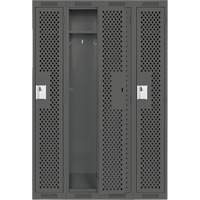 Clean Line Lockers, Bank of 4, 48" x 15" x 72", Steel, Charcoal, Rivet (Assembled), Perforated OSI Industrial Sales