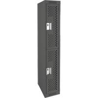 Clean Line Lockers, 2 -tier, 12" x 12" x 72", Steel, Charcoal, Rivet (Assembled), Perforated OSI Industrial Sales