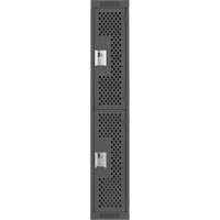 Clean Line Lockers, 2 -tier, 12" x 12" x 72", Steel, Charcoal, Rivet (Assembled), Perforated OSI Industrial Sales