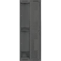 Clean Line Lockers, 2 -tier, Bank of 2, 24" x 15" x 72", Steel, Charcoal, Rivet (Assembled), Perforated OSI Industrial Sales