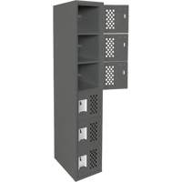 Assembled Lockerettes Clean Line Perforated Economy Lockers, 6 -tier, 18" x 72" x 12", Steel OSI Industrial Sales
