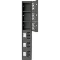 Assembled Lockerettes Clean Line Perforated Economy Lockers, 6 -tier, 18" x 72" x 12", Steel OSI Industrial Sales