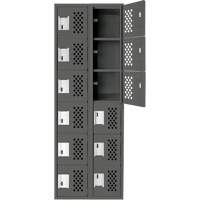 Assembled Lockerettes Clean Line Perforated Economy Lockers, 6 -tier, Bank of 2, 18" x 72" x 12", Steel OSI Industrial Sales
