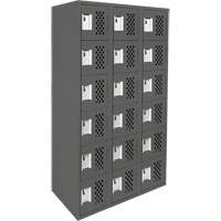Assembled Lockerettes Clean Line Perforated Economy Lockers, 6 -tier, Bank of 3, 18" x 72" x 12", Steel OSI Industrial Sales