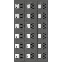 Assembled Lockerettes Clean Line Perforated Economy Lockers, 6 -tier, Bank of 3, 18" x 72" x 12", Steel OSI Industrial Sales