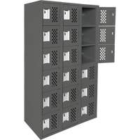 Assembled Lockerettes Clean Line Perforated Economy Lockers, 6 -tier, Bank of 3, 18" x 72" x 12", Steel OSI Industrial Sales