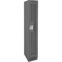 Clean Line Lockers, 12" x 15" x 76", Steel, Charcoal, Rivet (Assembled), Perforated OSI Industrial Sales
