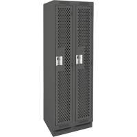 Clean Line Lockers, Bank of 2, 24" x 15" x 76", Steel, Charcoal, Rivet (Assembled), Perforated OSI Industrial Sales